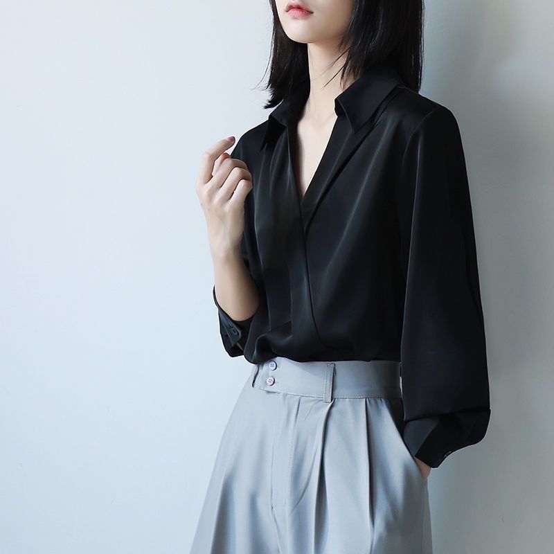 Gidyq Women Black Chiffon Shir - Women'S Formal Wear Blouse ulasan dan harga