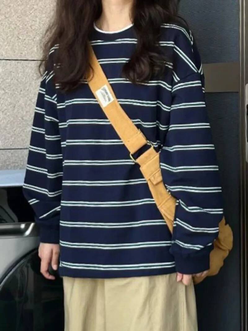 Chic Korean Sle Striped Long S - Women Formal Wear Brands ulasan dan harga