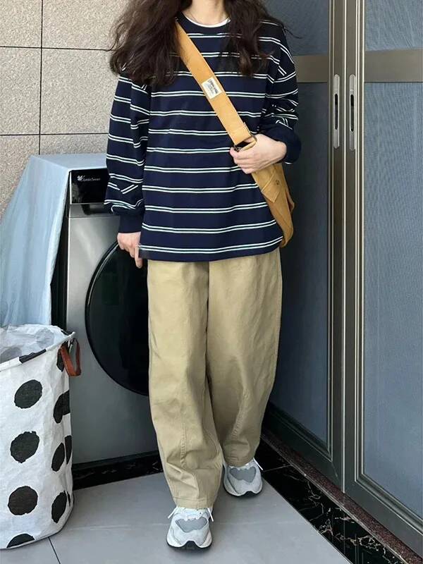 Chic Korean Sle Striped Long S - Women Formal Wear Brands ulasan dan harga