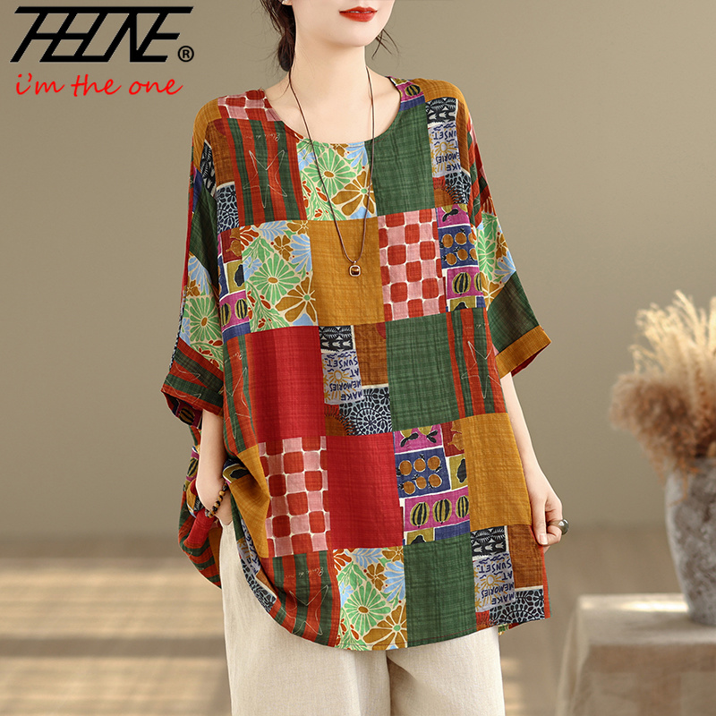 THHONE Women Shirts Print Loos - Women'S Formal Wear Blouse ulasan dan harga