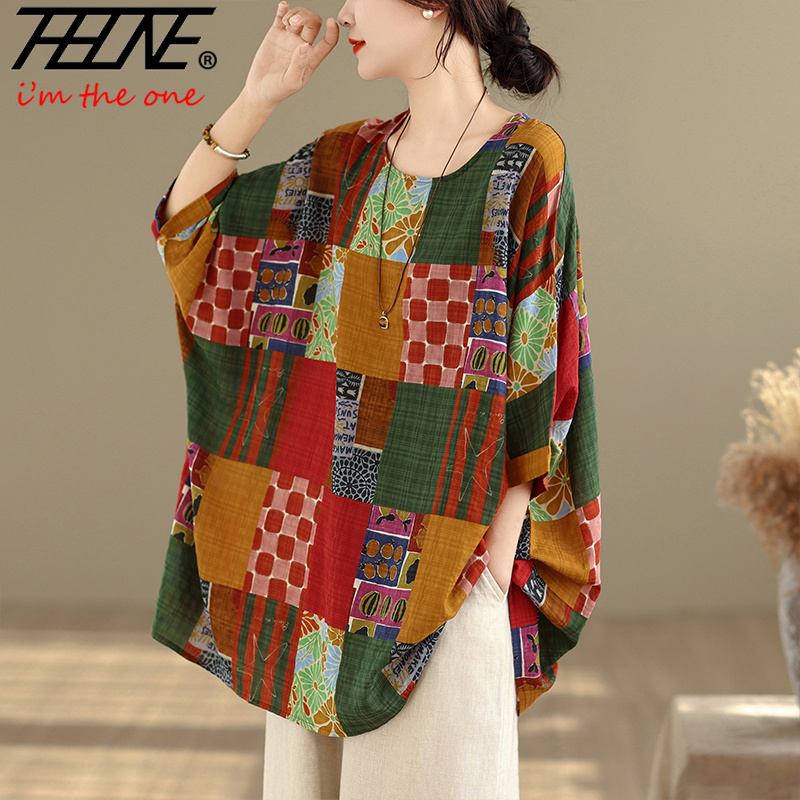 THHONE Women Shirts Print Loos - Women'S Formal Wear Blouse ulasan dan harga