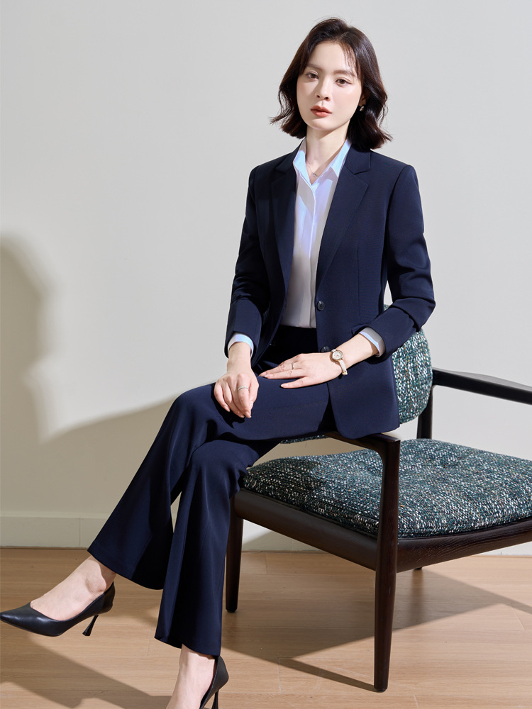 Navy blue professional suit fo - Women'S Formal Wear Pantsuits ulasan dan harga