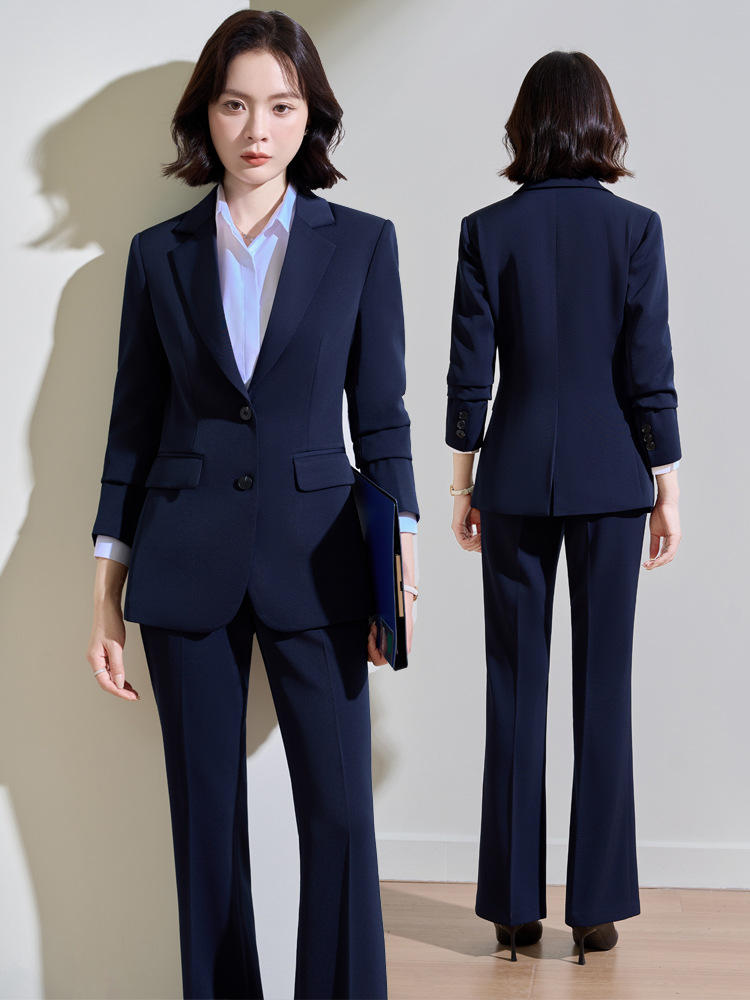 Navy blue professional suit fo - Women'S Formal Wear Pantsuits ulasan dan harga