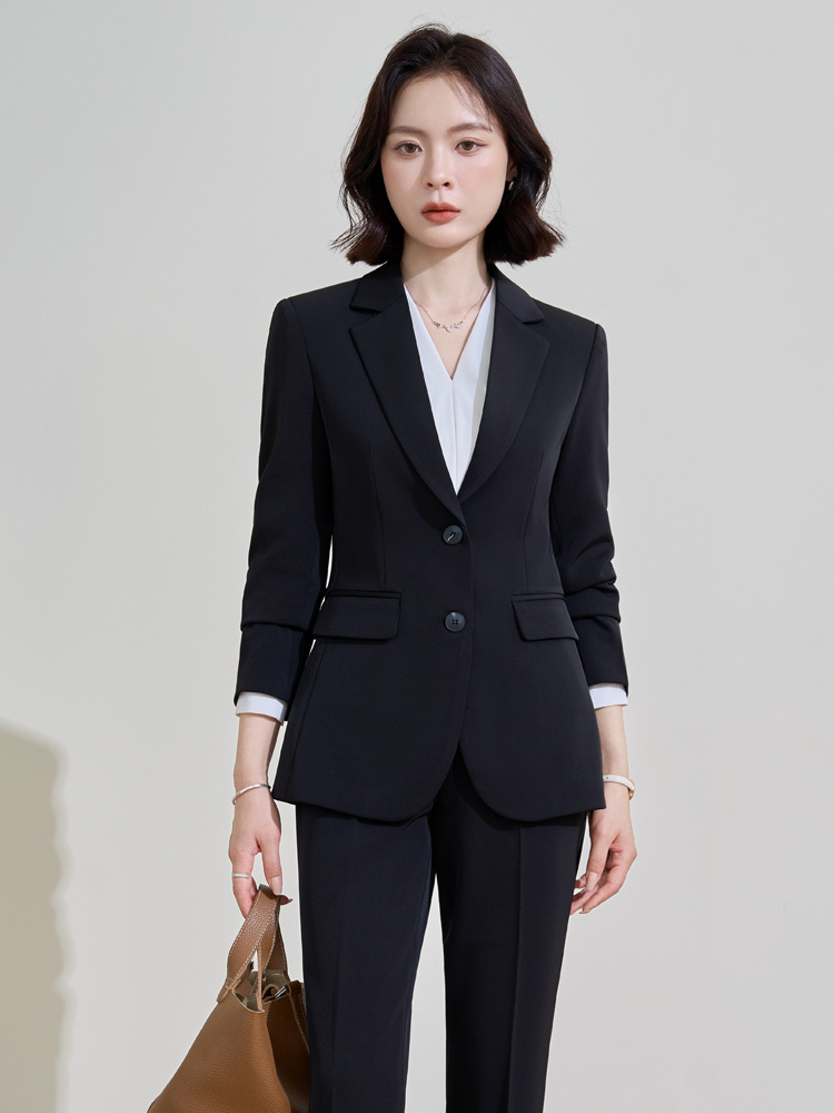 Navy blue professional suit fo - Women'S Formal Wear Pantsuits ulasan dan harga