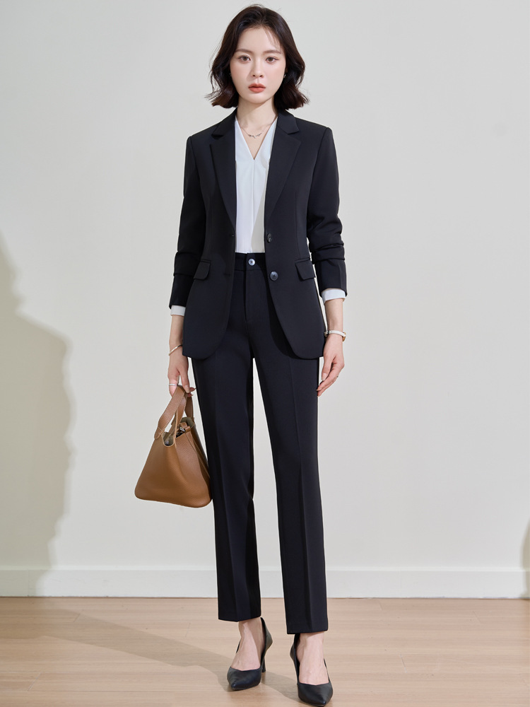 Navy blue professional suit fo - Women'S Formal Wear Pantsuits ulasan dan harga