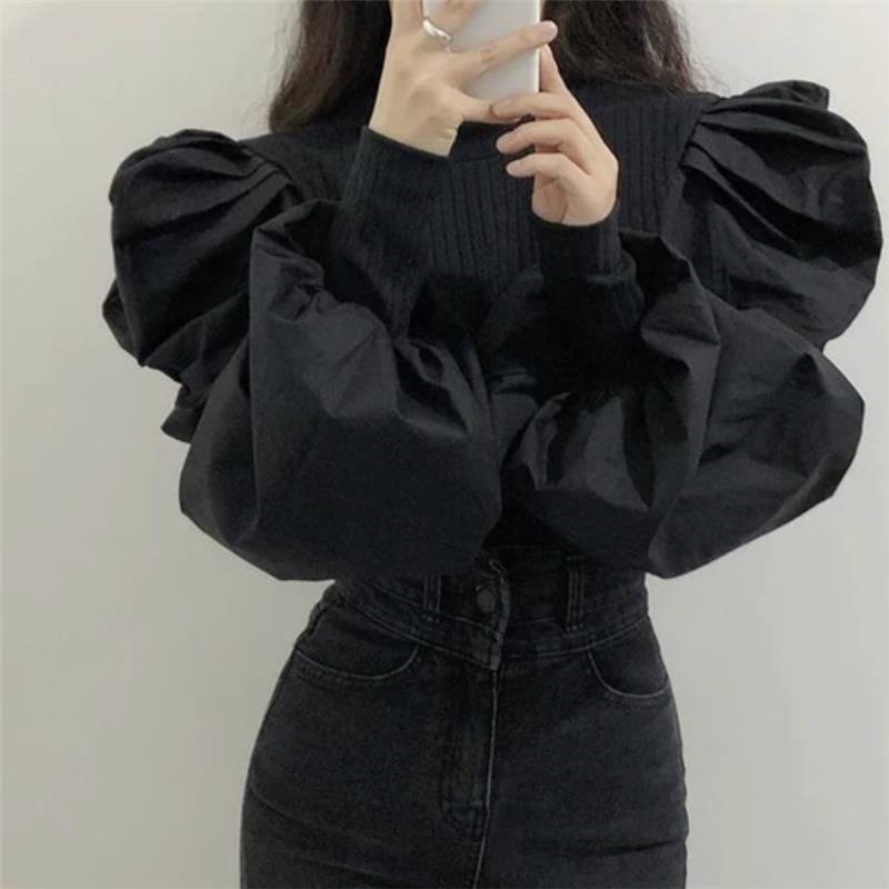 Knit Puff Long Sleeve Blouse W - Women'S Formal Wear Blouse ulasan dan harga