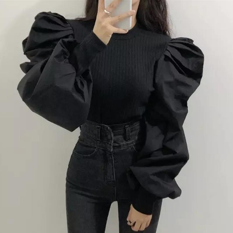 Knit Puff Long Sleeve Blouse W - Women'S Formal Wear Blouse ulasan dan harga