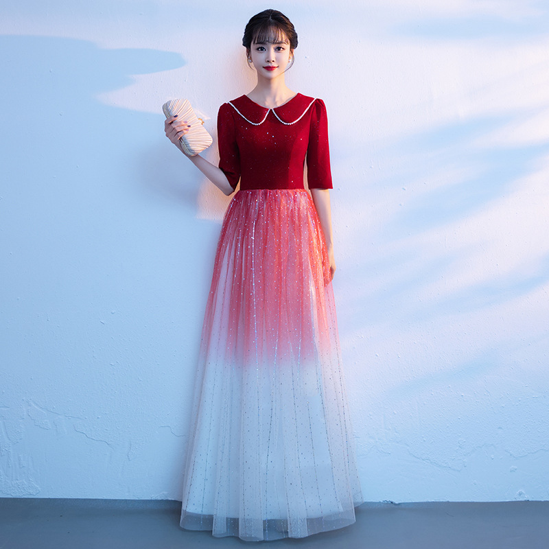 Ele Red Evening Gown for Women - Women Formal Wear For Meeting ulasan dan harga